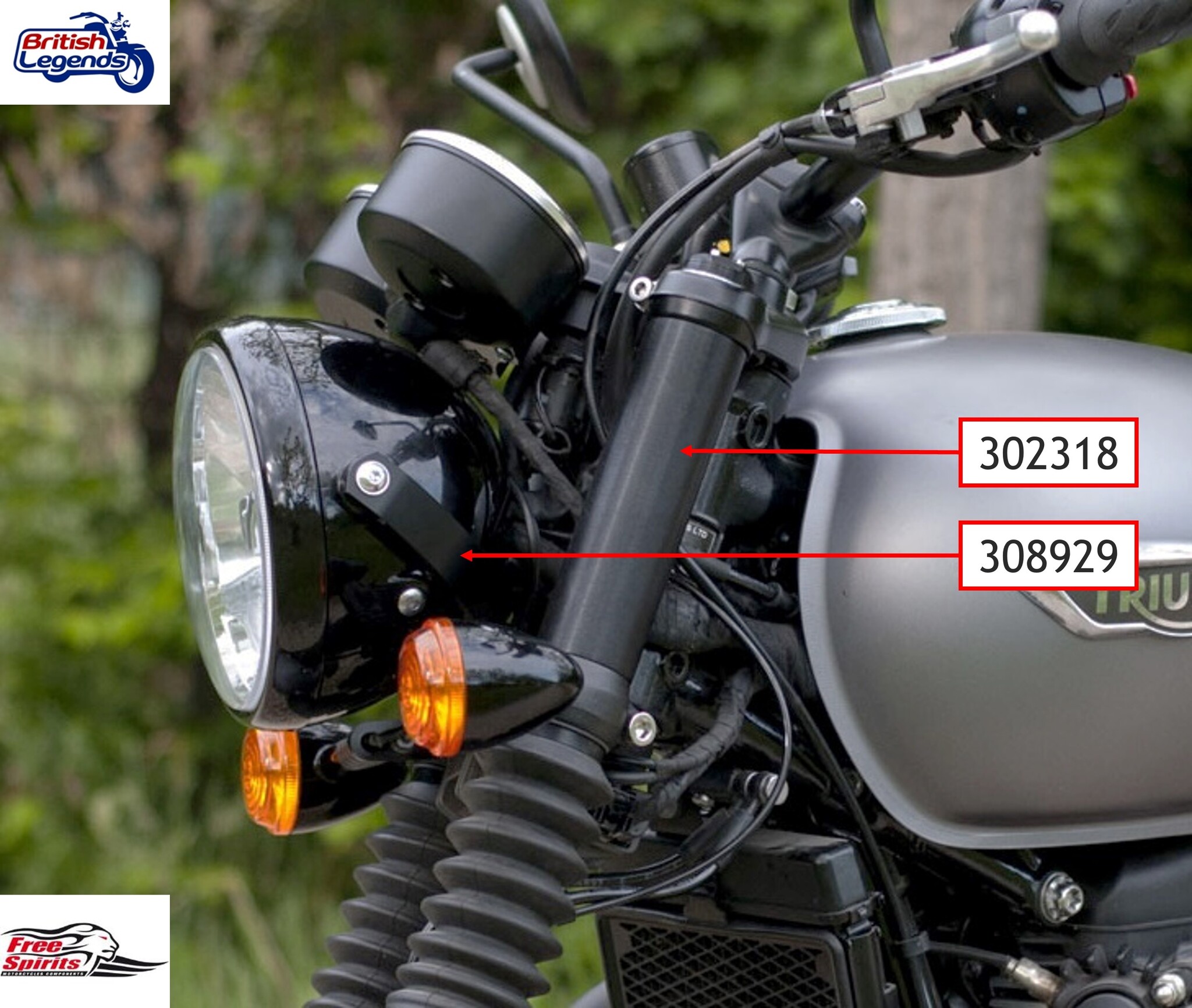 Kit de reubicación de faros en Triumph Bonneville