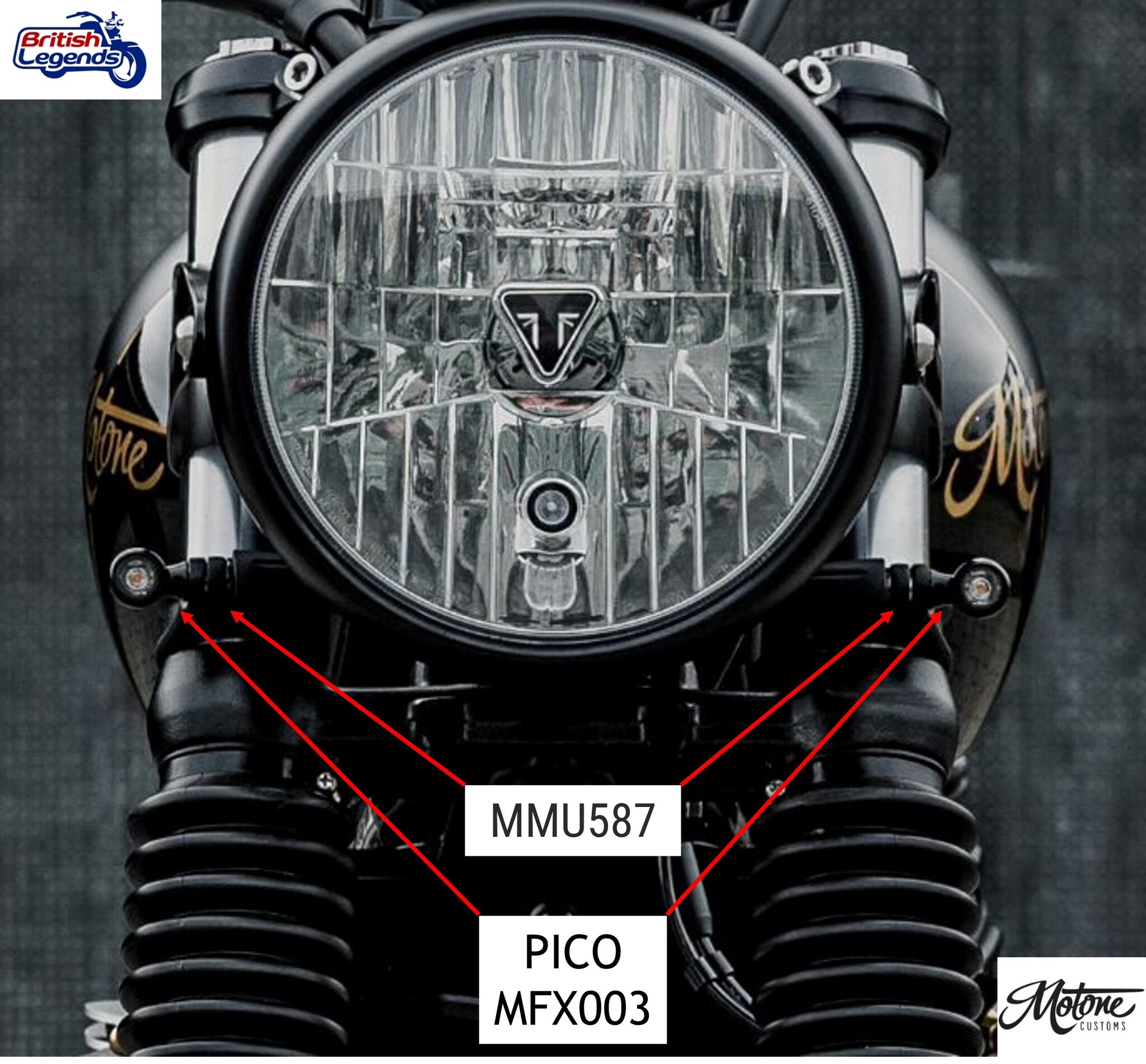 Intermitentes Pico LED Motone en Aluminio Sólido