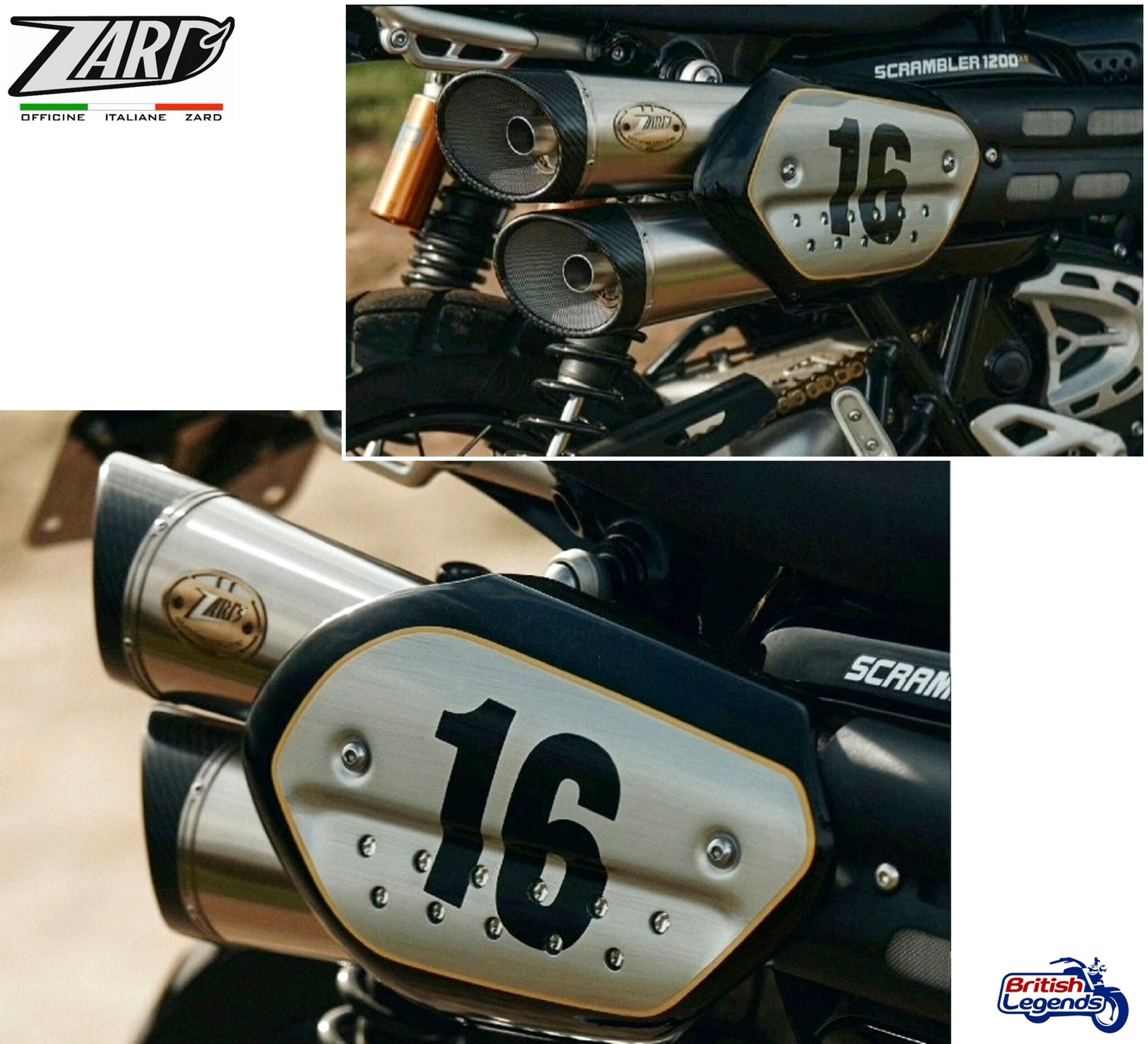 Zard Silencers for Triumph Scrambler 1200