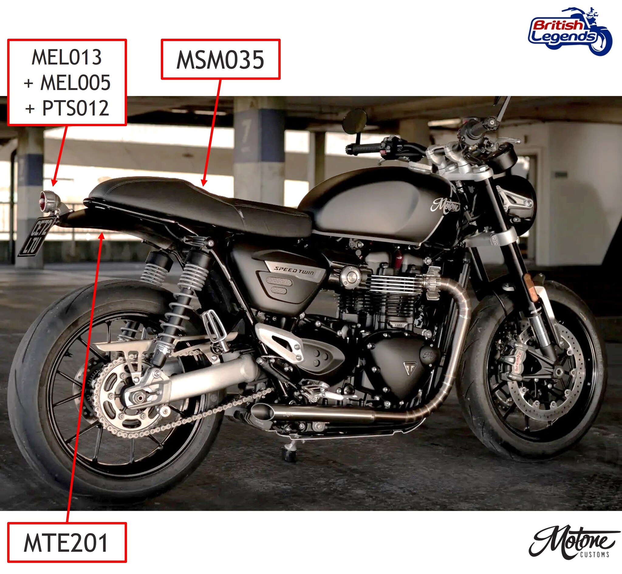 Selle Cafe-Racer Motone pour Triumph Twins