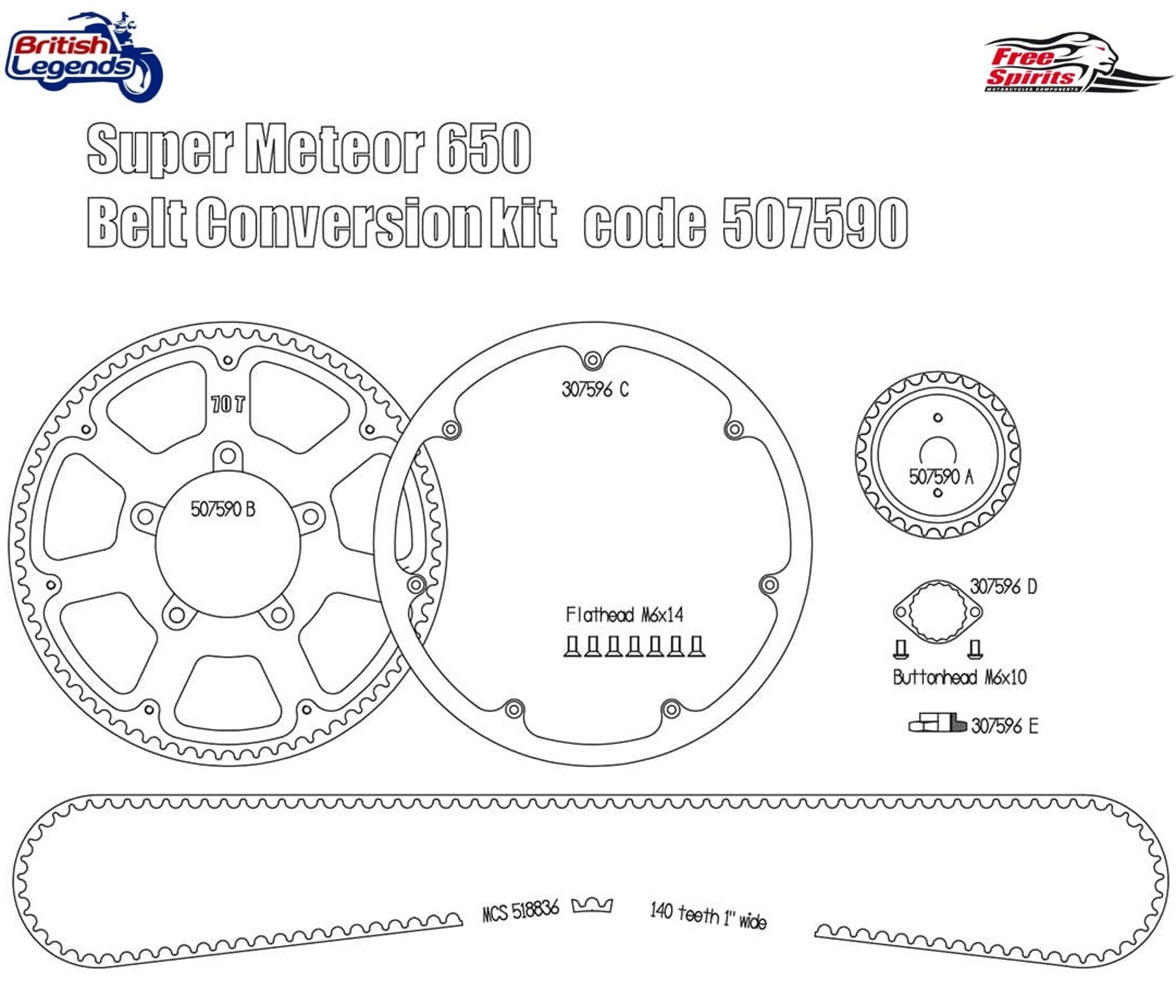 Drive-Belt Kit for Royal Enfield Super Meteor 650