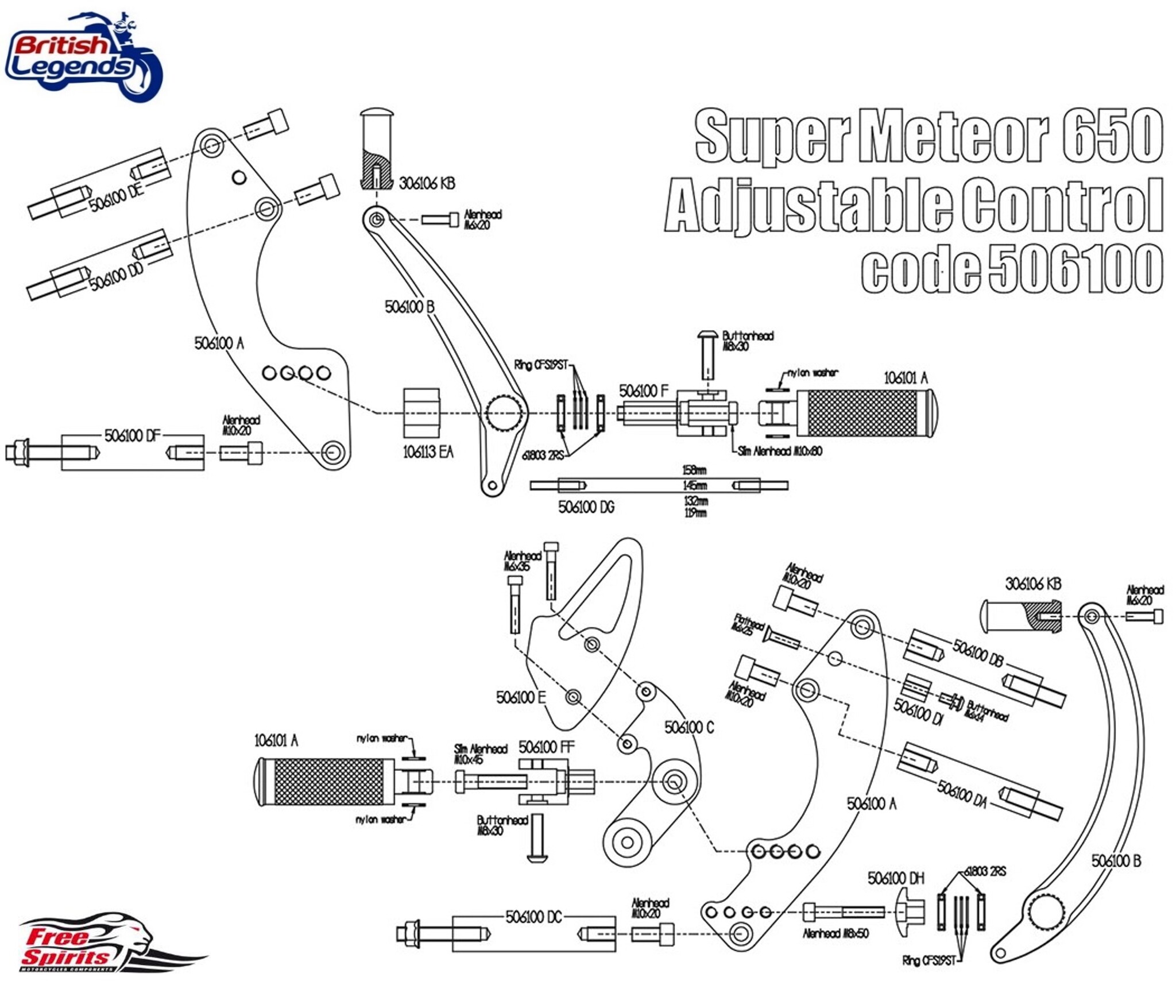 Adjustable Control Kit for Royal-Enfield 650