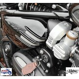 Ribbed "Flat-Track" Side Covers for Triumph Twins