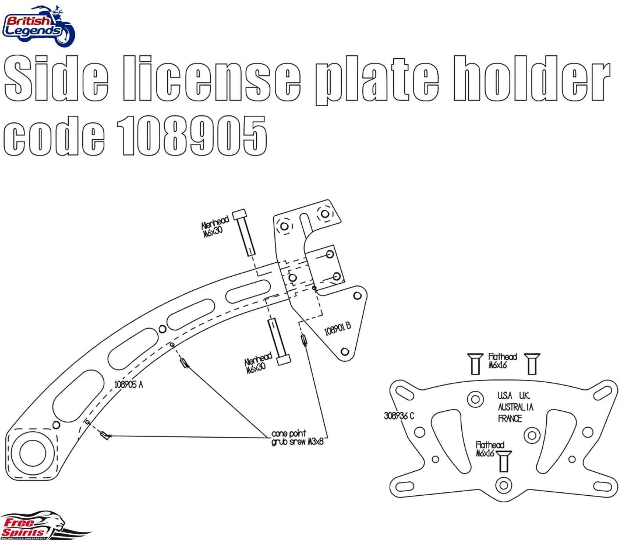 Side License Plate Kit for Indian Scout