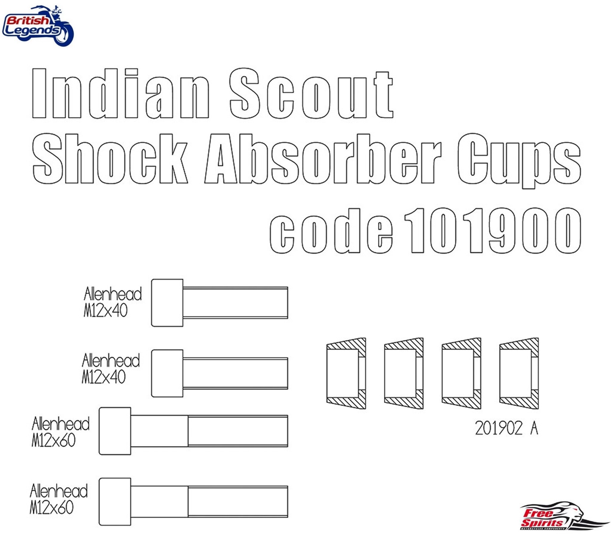 Fixations d'Amortisseurs pour Indian Scout