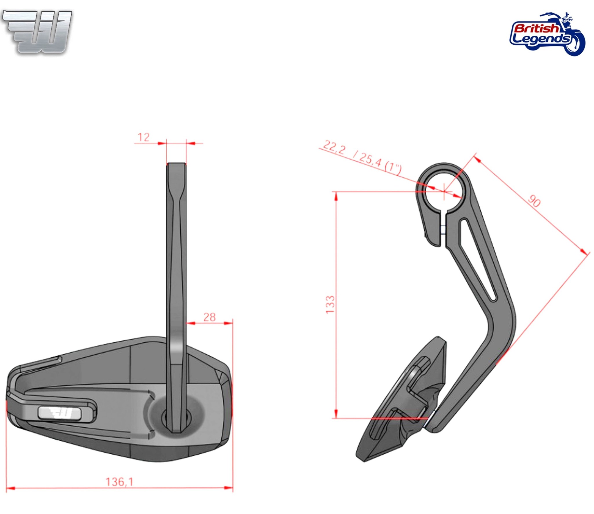 Wunderkind Mirrors for Indian Motorcycles