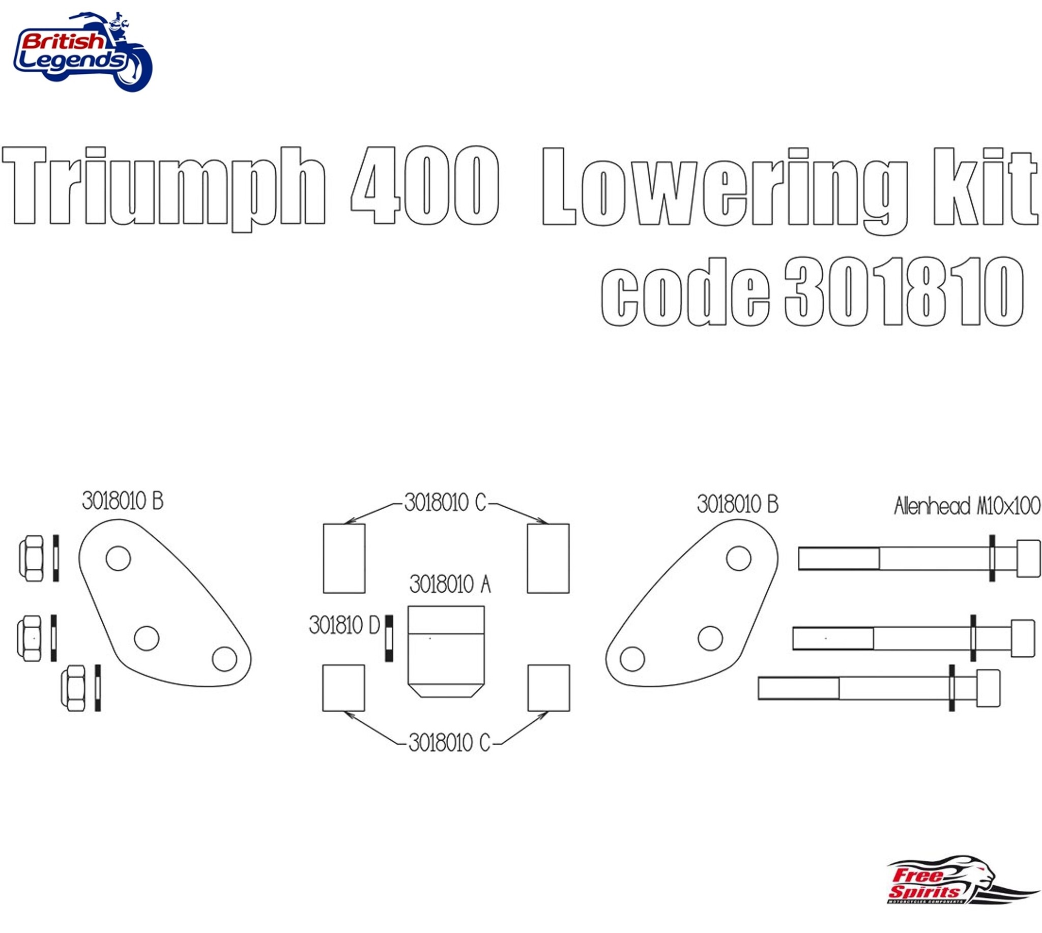 Kit de Rabaissement pour Triumph 400cc