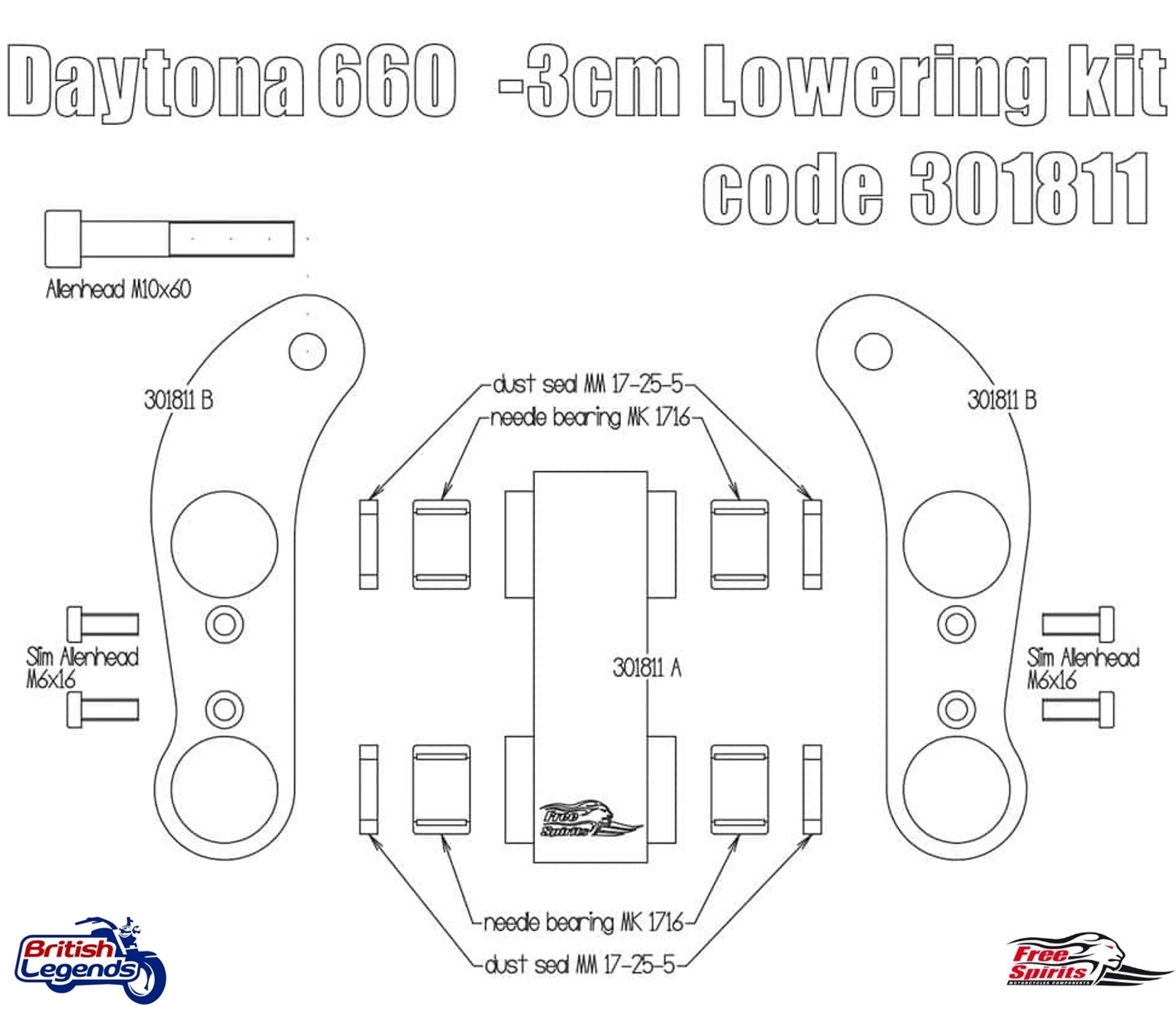 Kit de Rabaissement Triumph Daytona 660