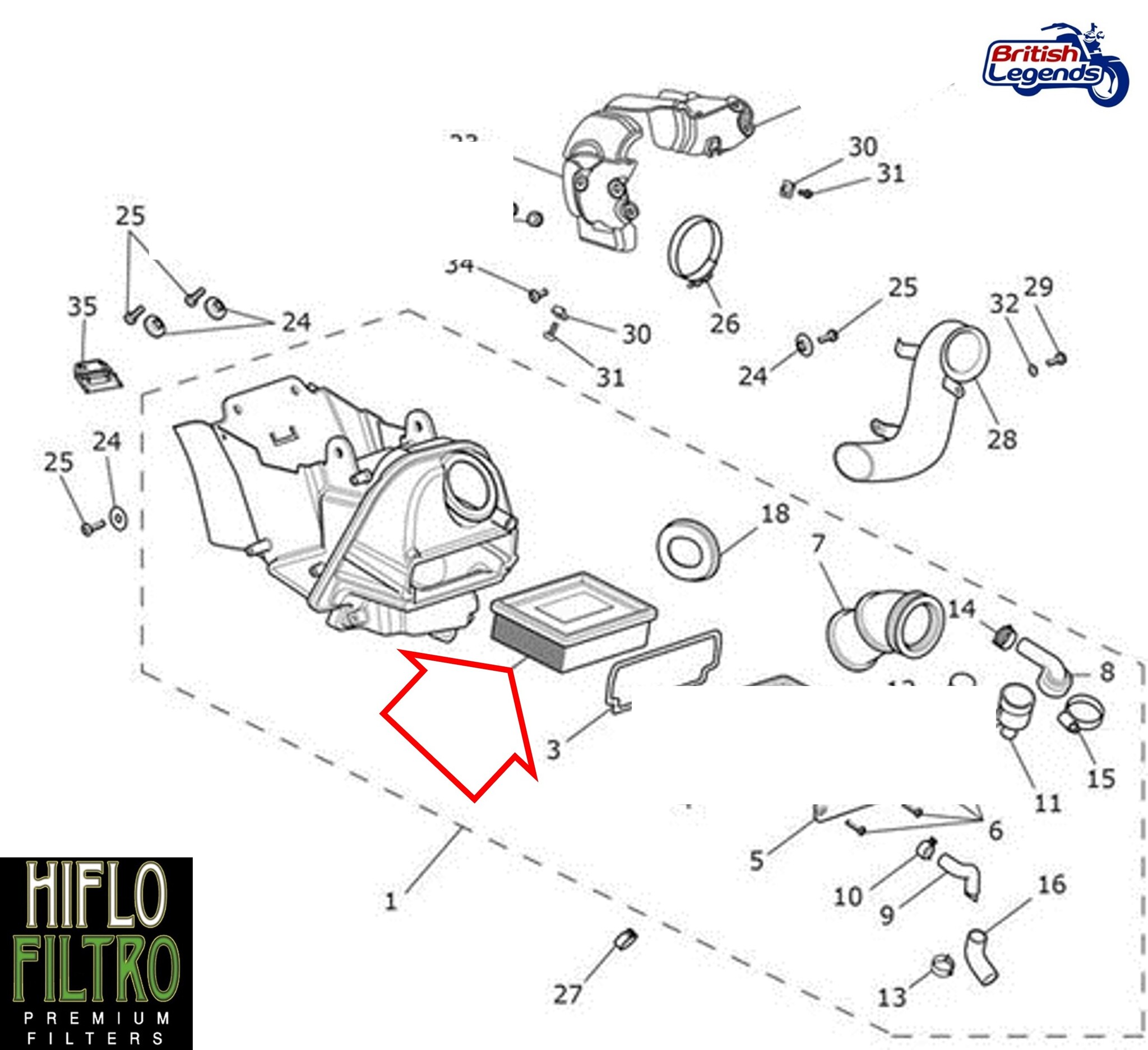 Filtre à Air pour Triumph Twins 900cc & 1200cc