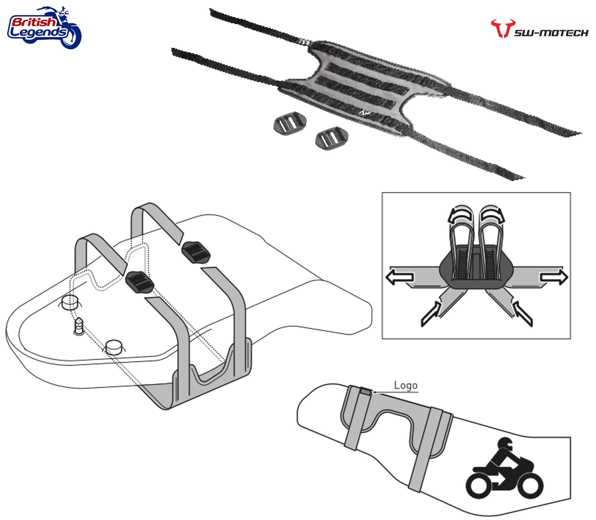Sacoches Cavalières Toile (paire + sangle)