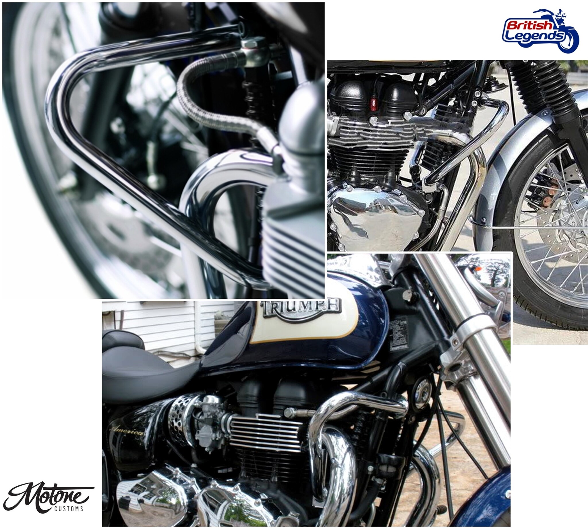 Stainless Steel Engine Guards for Triumph Twins