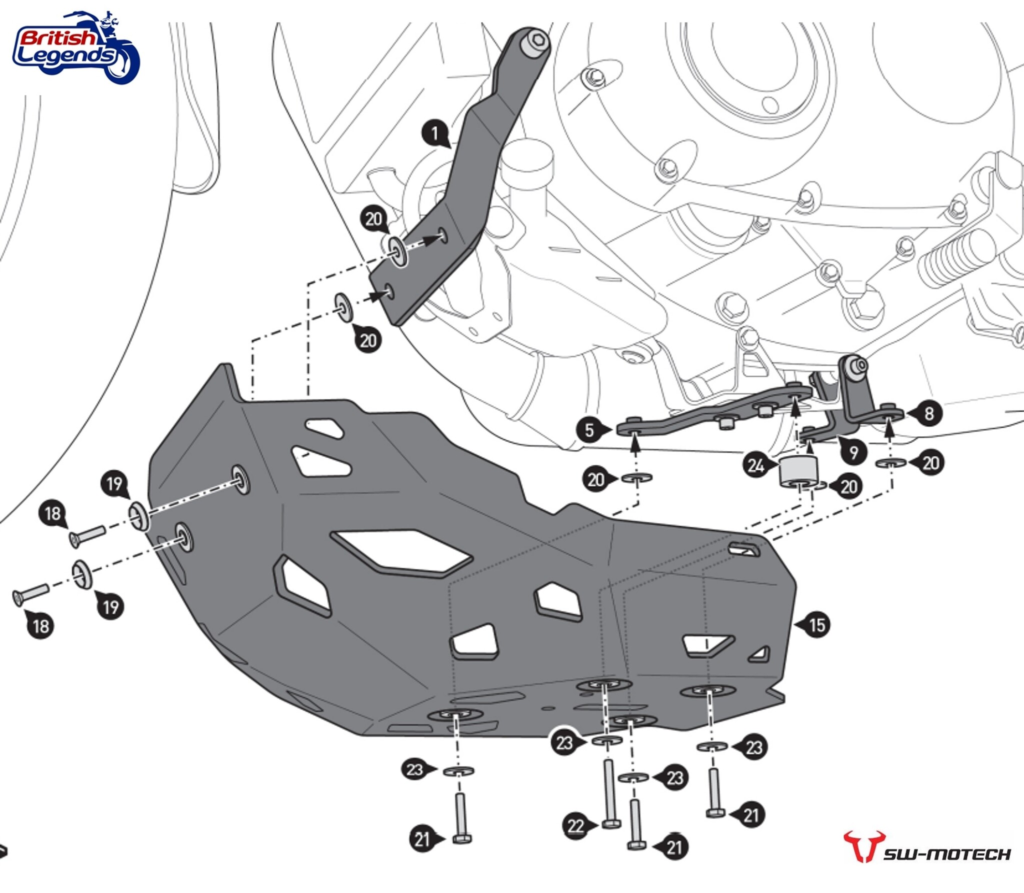 Sabot Moteur Heavy-Duty pour Triumph 400