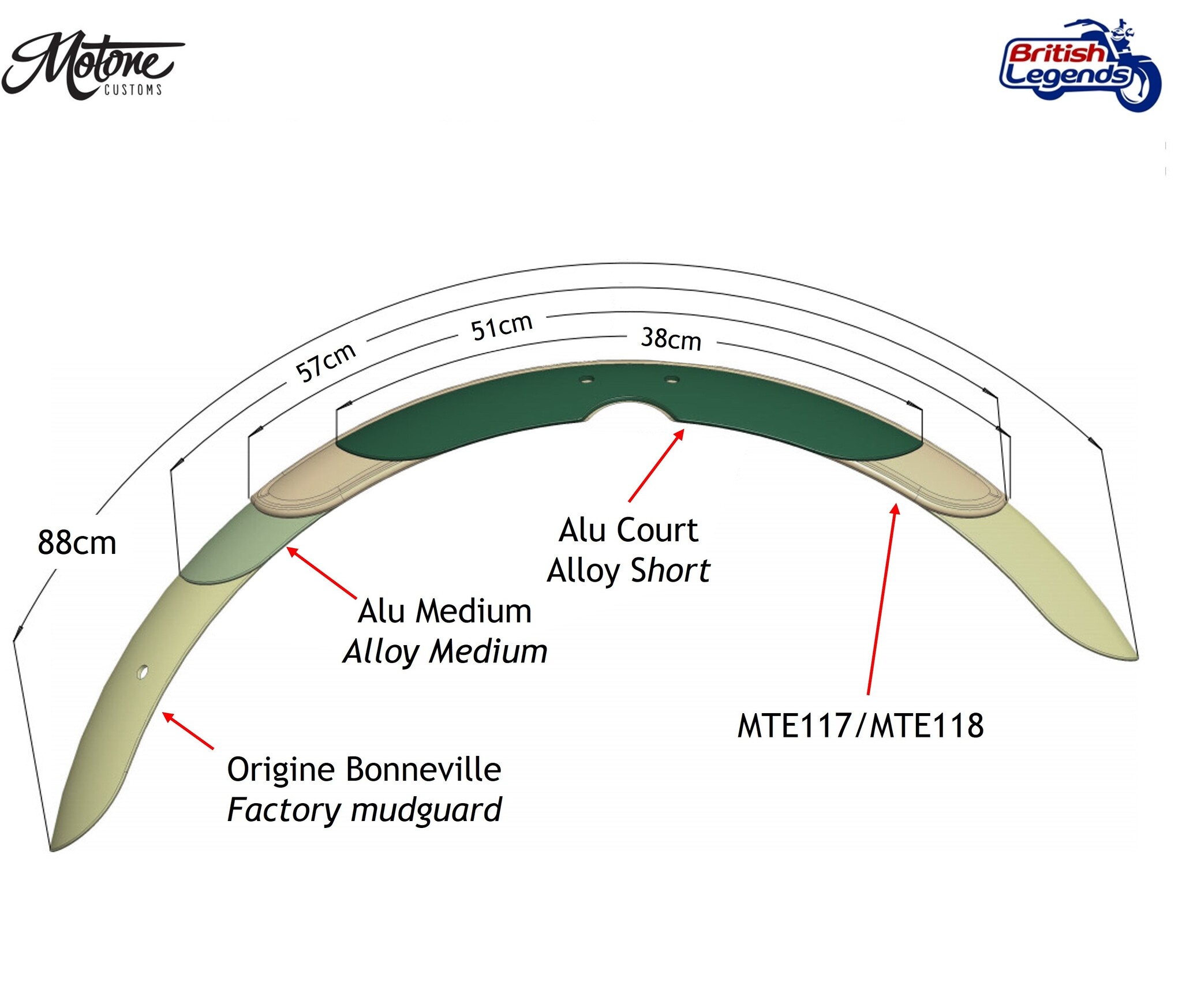 Front Fender in Aluminum for Triumph Twins