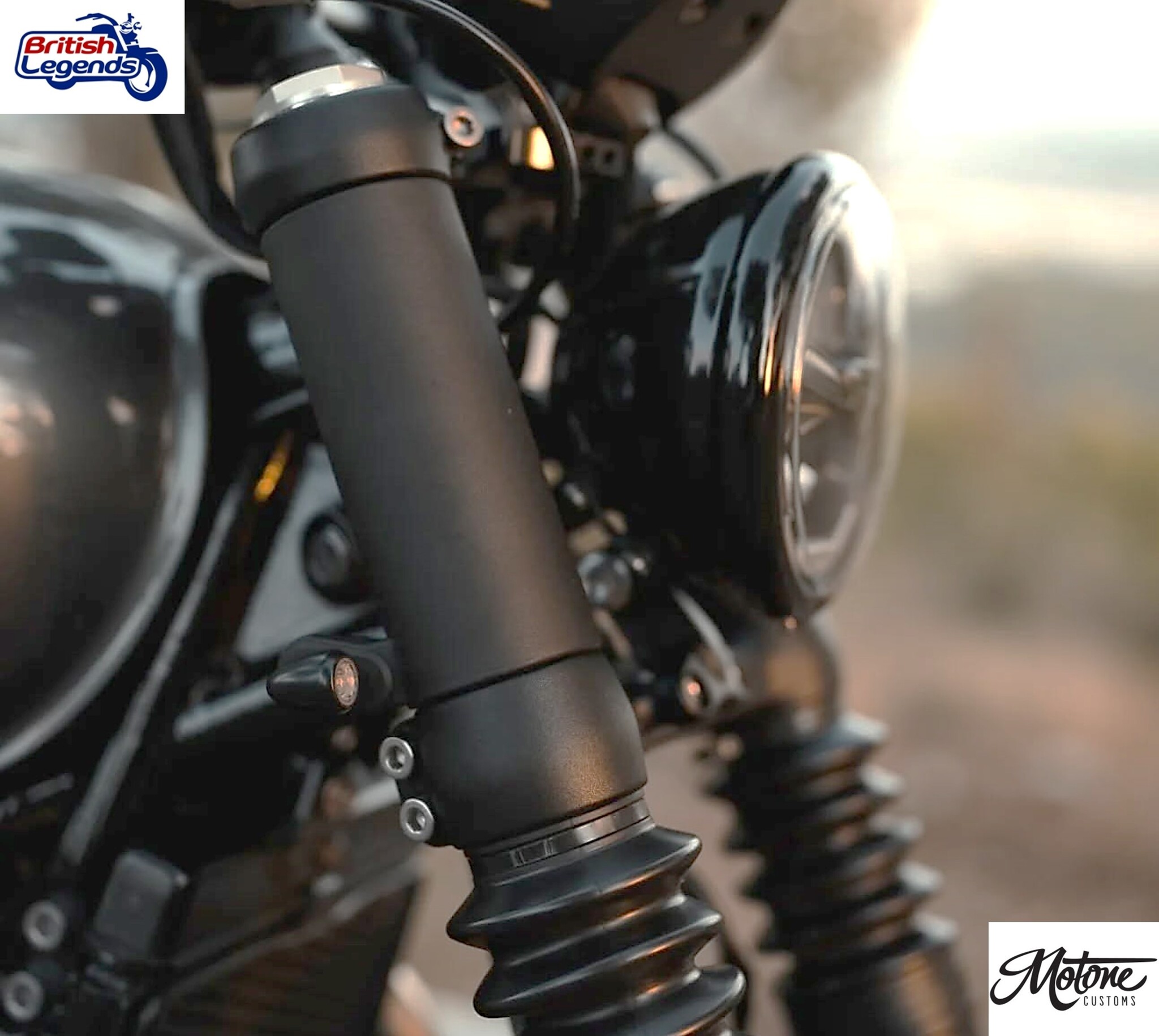 Black Alloy Fork Sleeves for Triumph Bobber