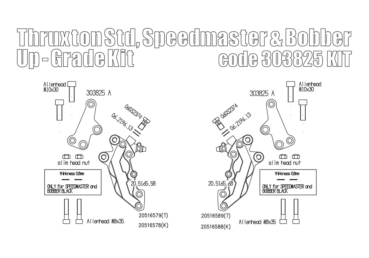 Kit Étriers AV Brembo pour Bobber/Speedmaster