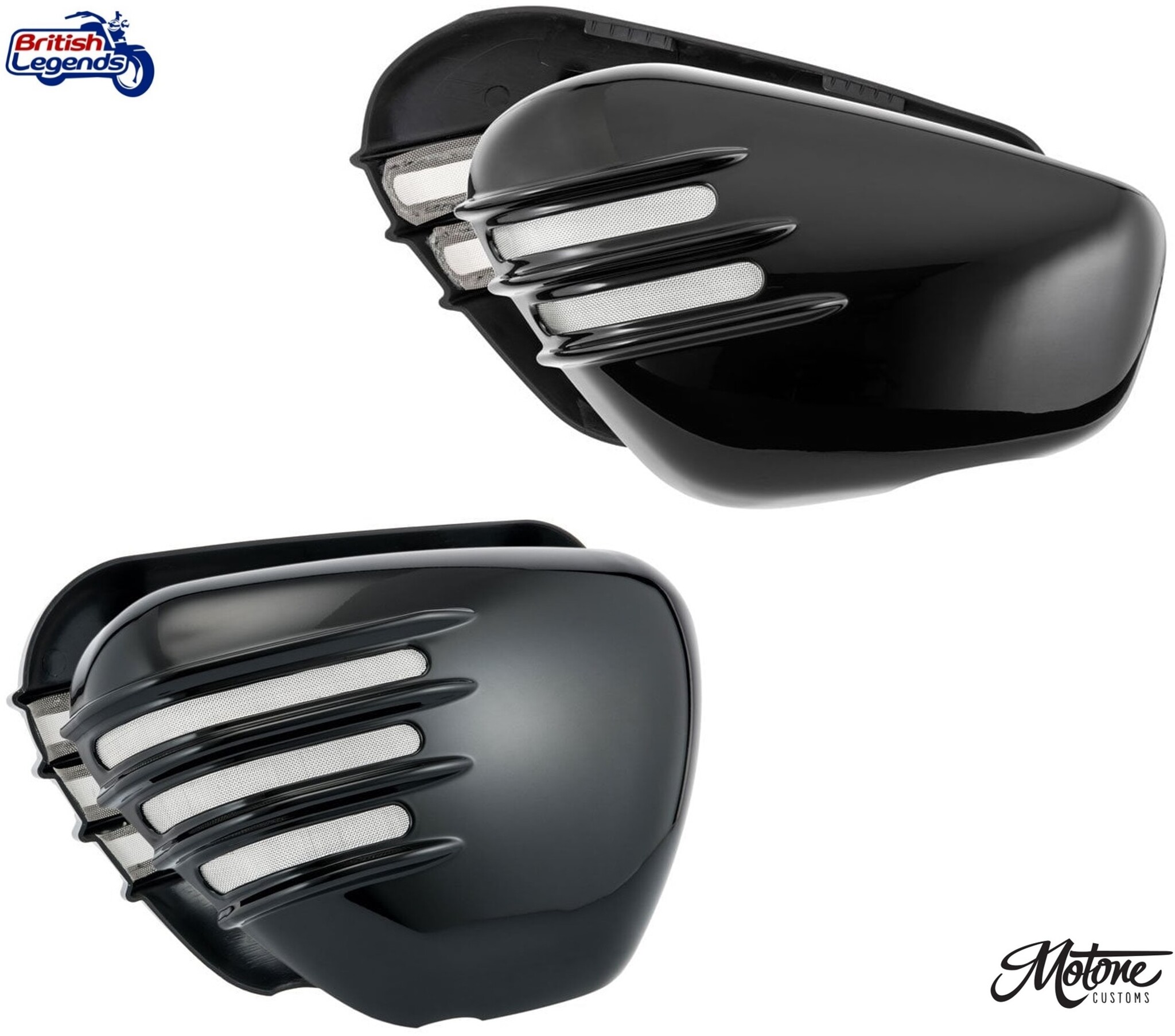 Caches Latéraux Ajourés "Flat-Track" Triumph Twins