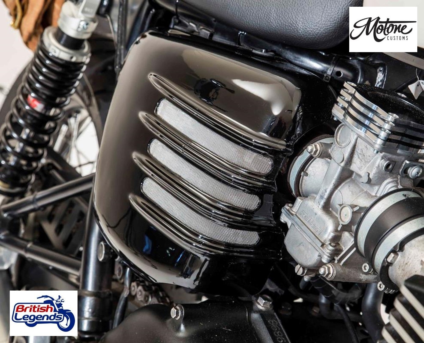 Tapas laterales perforadas "Flat-Track" Triumph Twins
