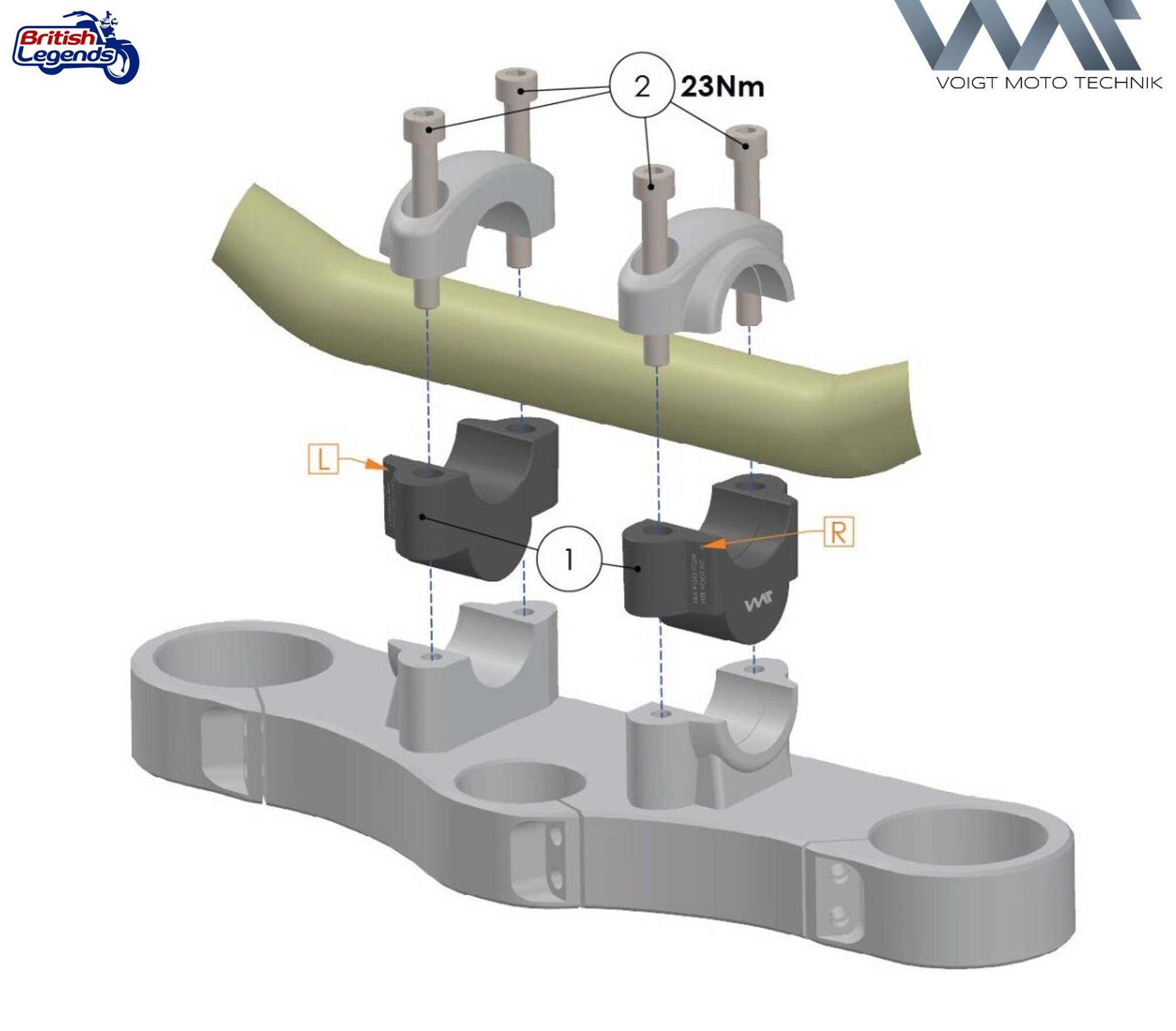 Rehausses de guidon pour Triumph Rocket 3 (2019+)