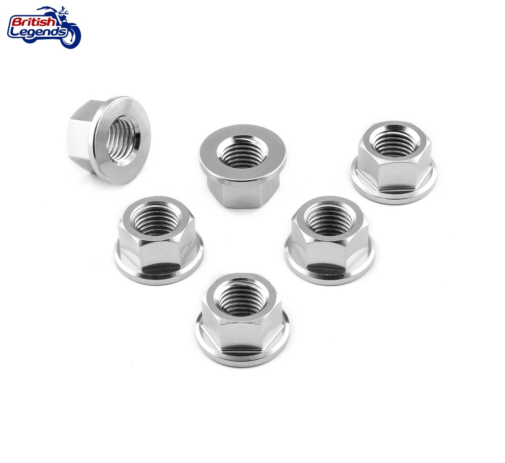 Set of Six Rear Sprocket Nuts in Stainless Steel