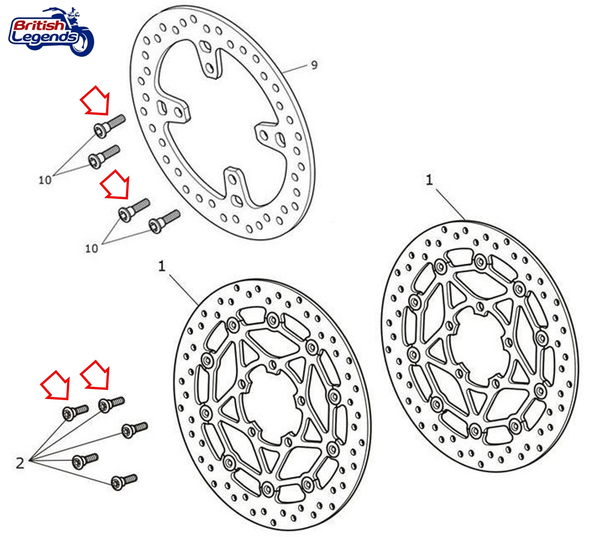 Stainless Steel Brake Disc Bolts for Triumph