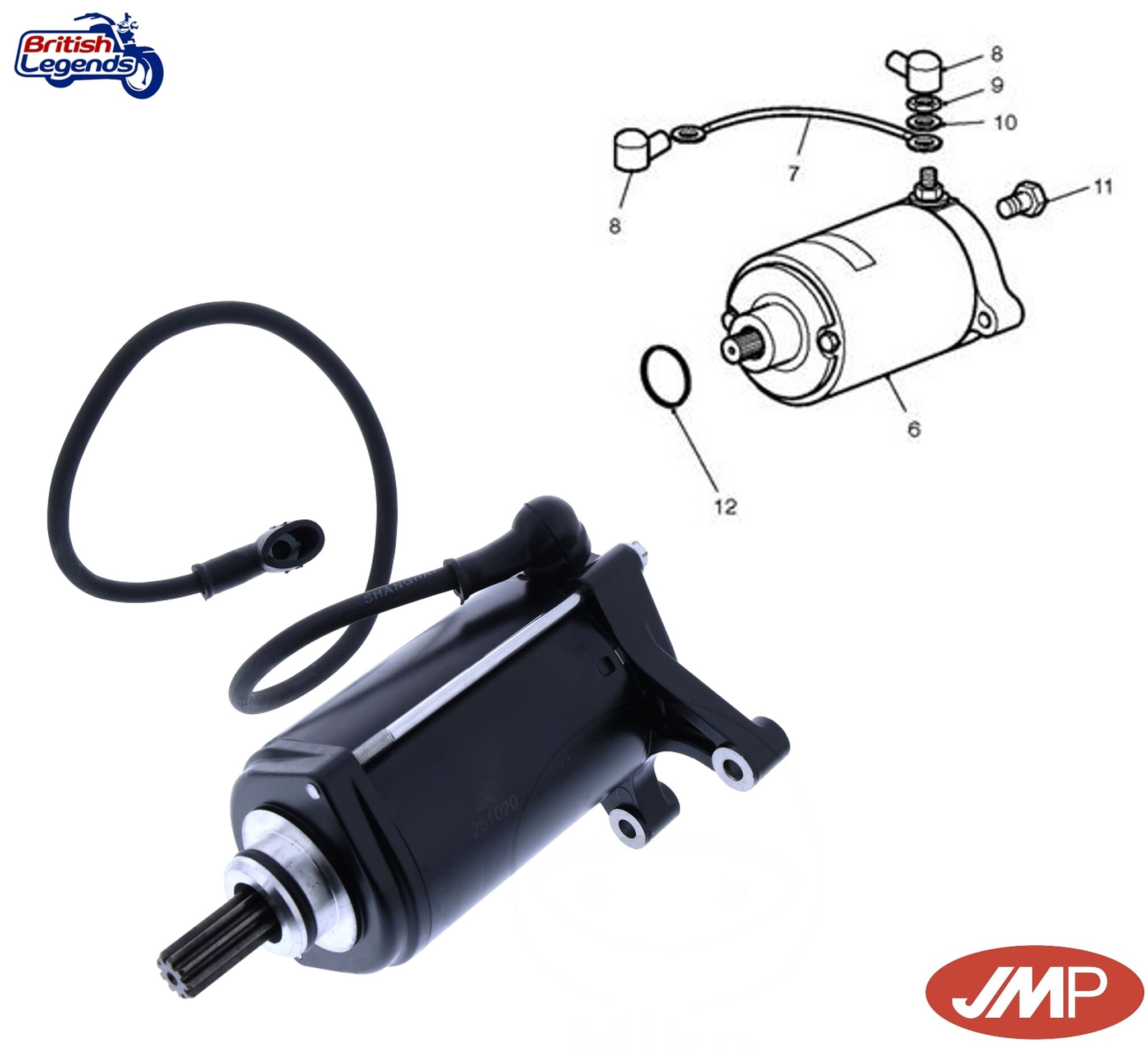 Replacement Starter Motor for Triumph motorcycles