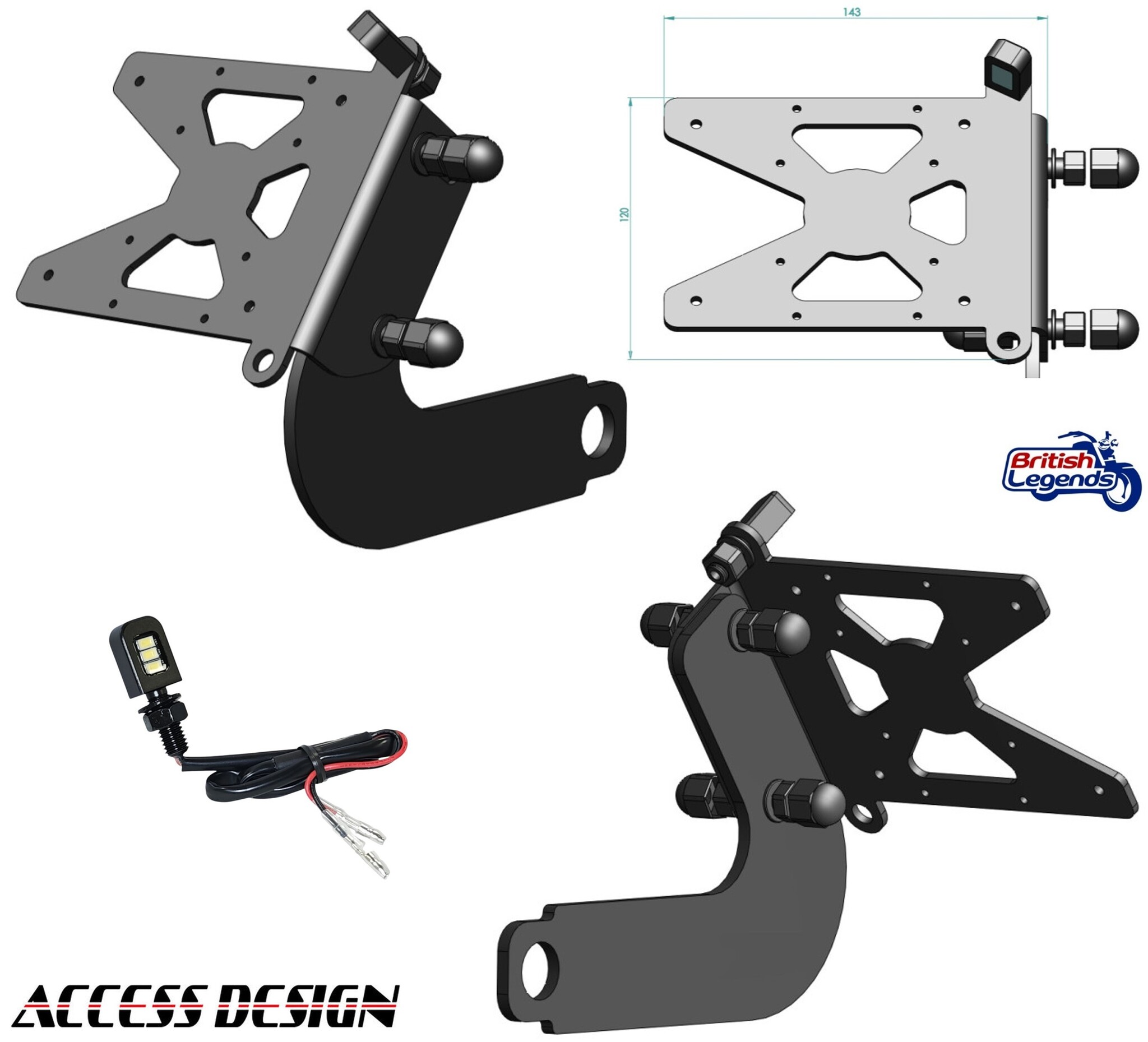 Soporte de placa lateral para Triumph Twins