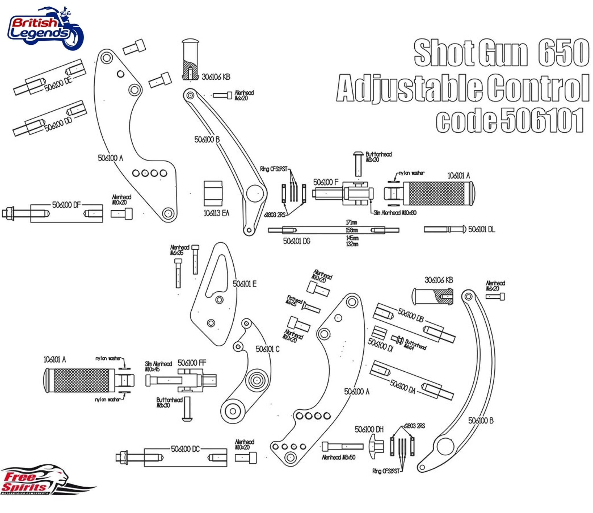 Adjustable Control Kit for Royal-Enfield 650