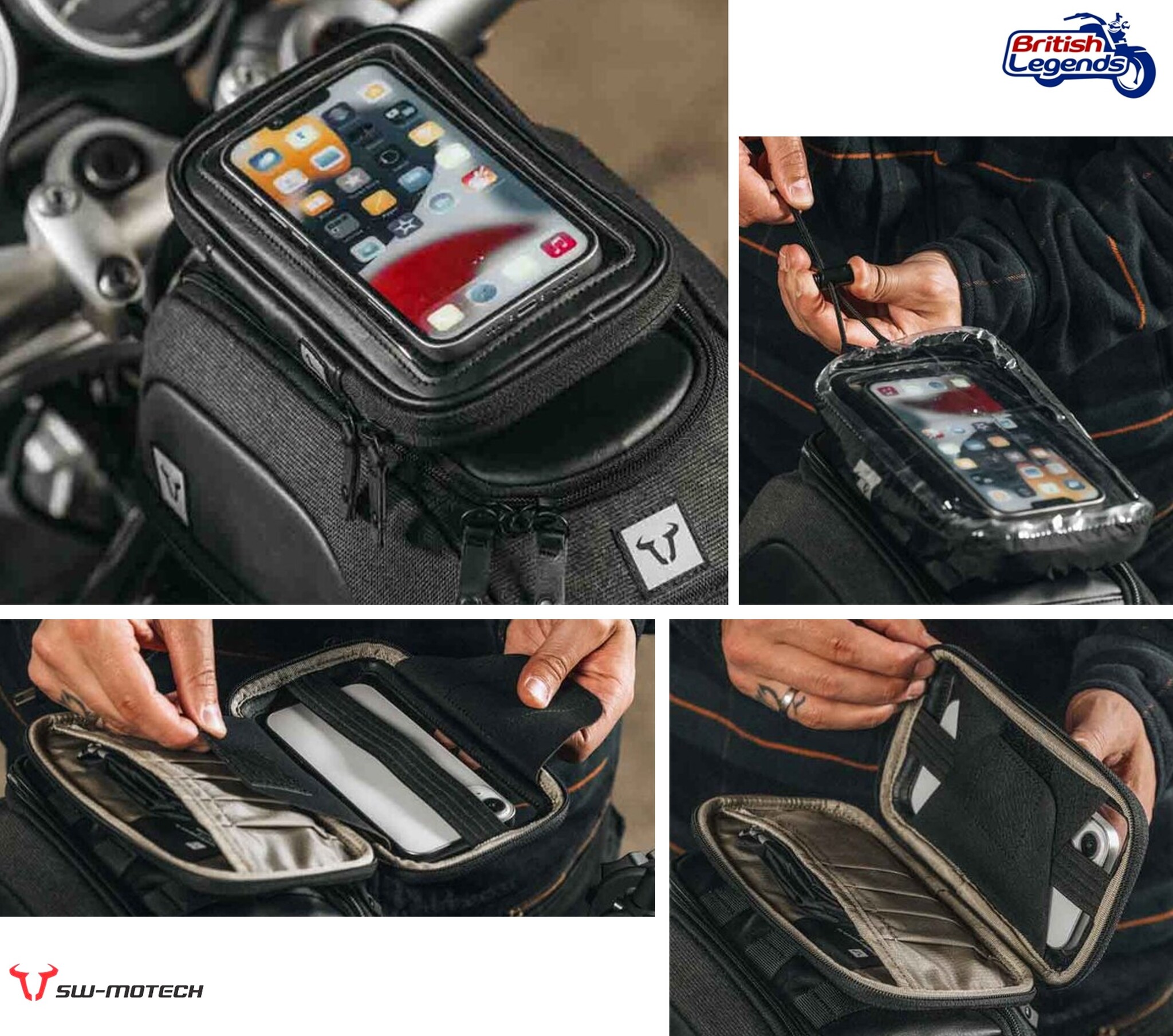 Tank Strap and Smartphone Bag for Triumph Twins