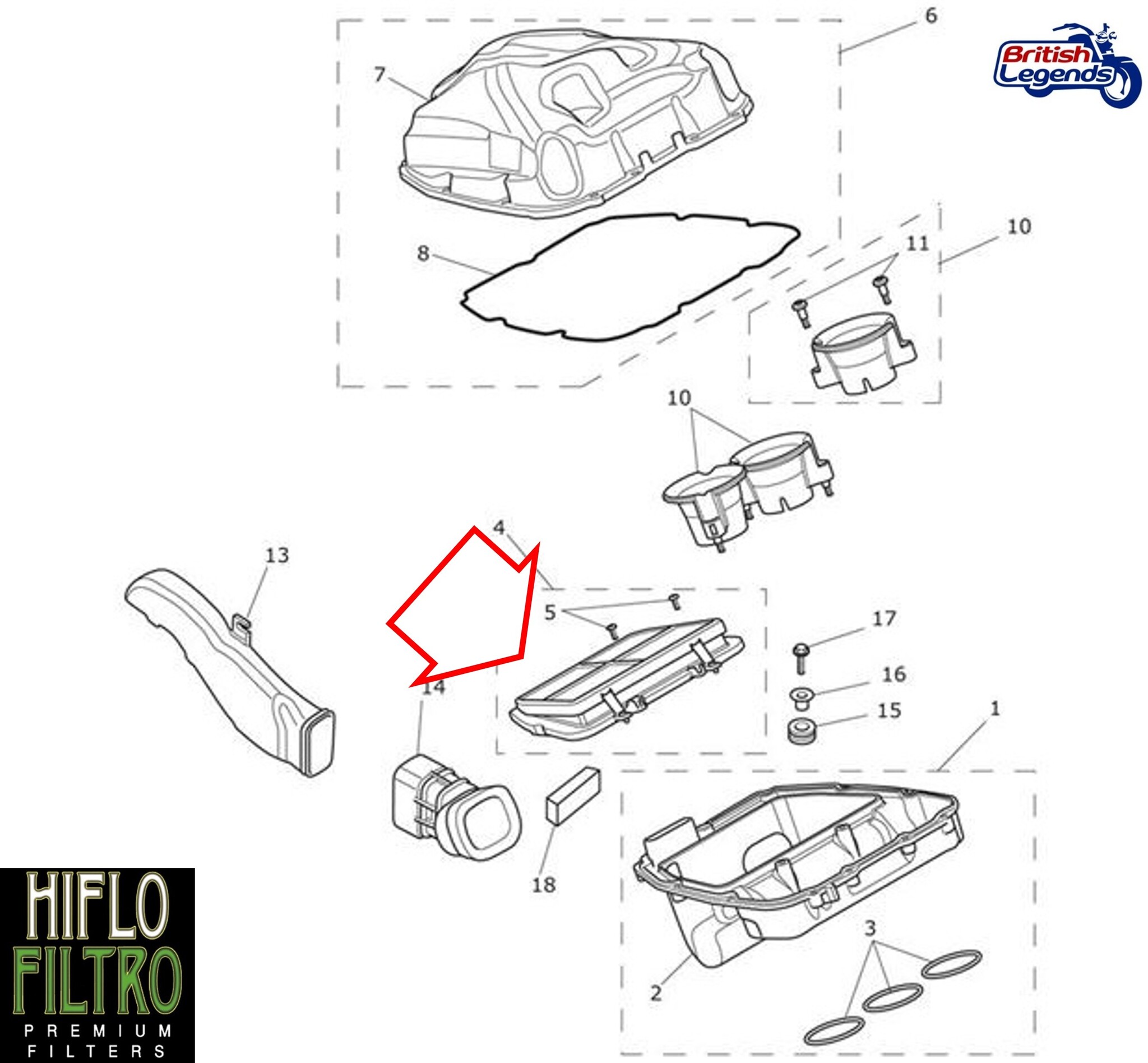 Filtre à Air Hi-Flo Filtro pour Triumph Tiger 800 (2010-2020)