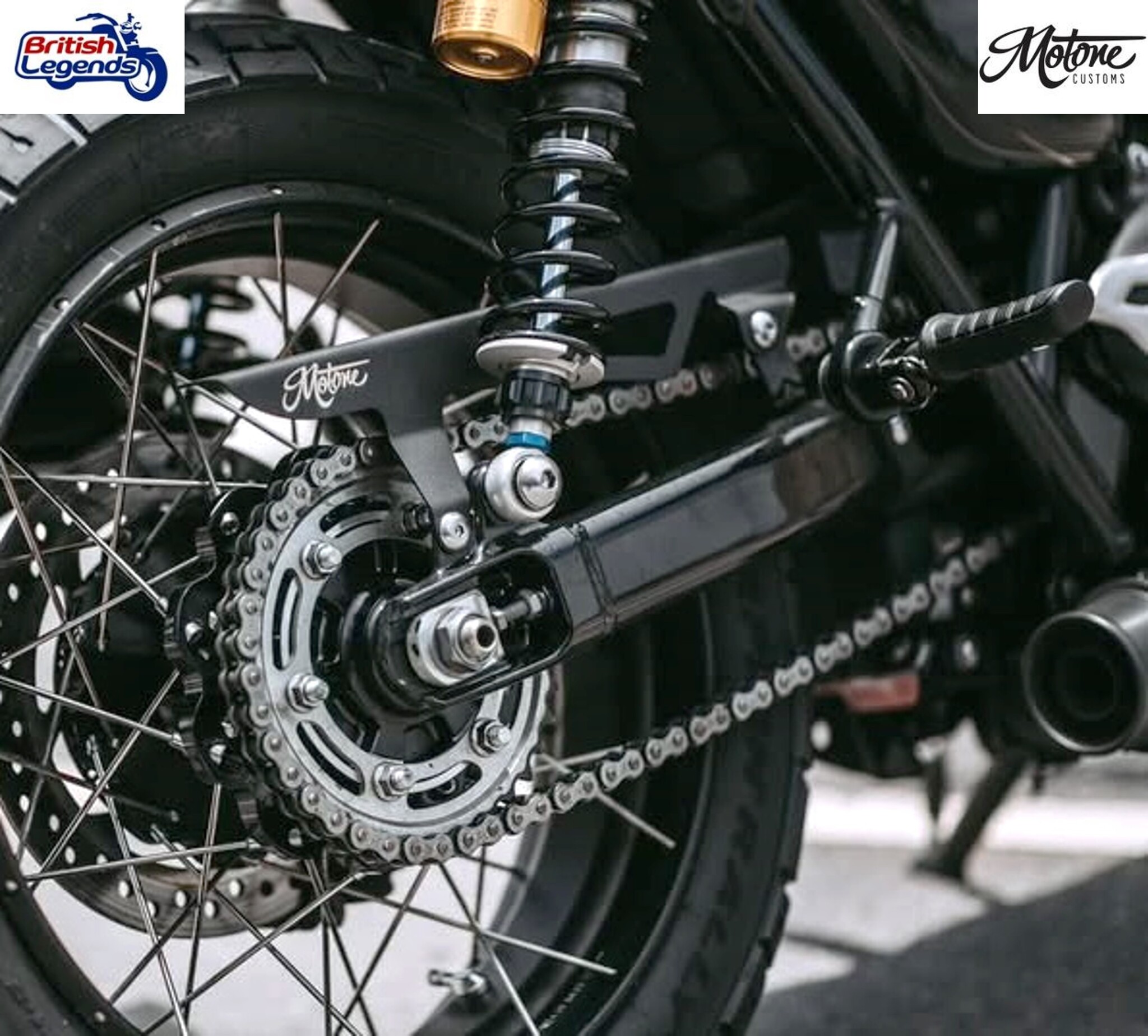 Cubrecadenas de acero inoxidable para Triumph Twins
