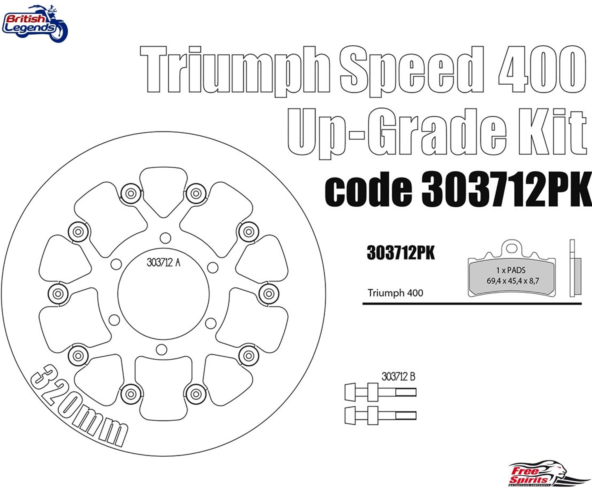 Floating Disc 320mm Upgrade for Triumph 400
