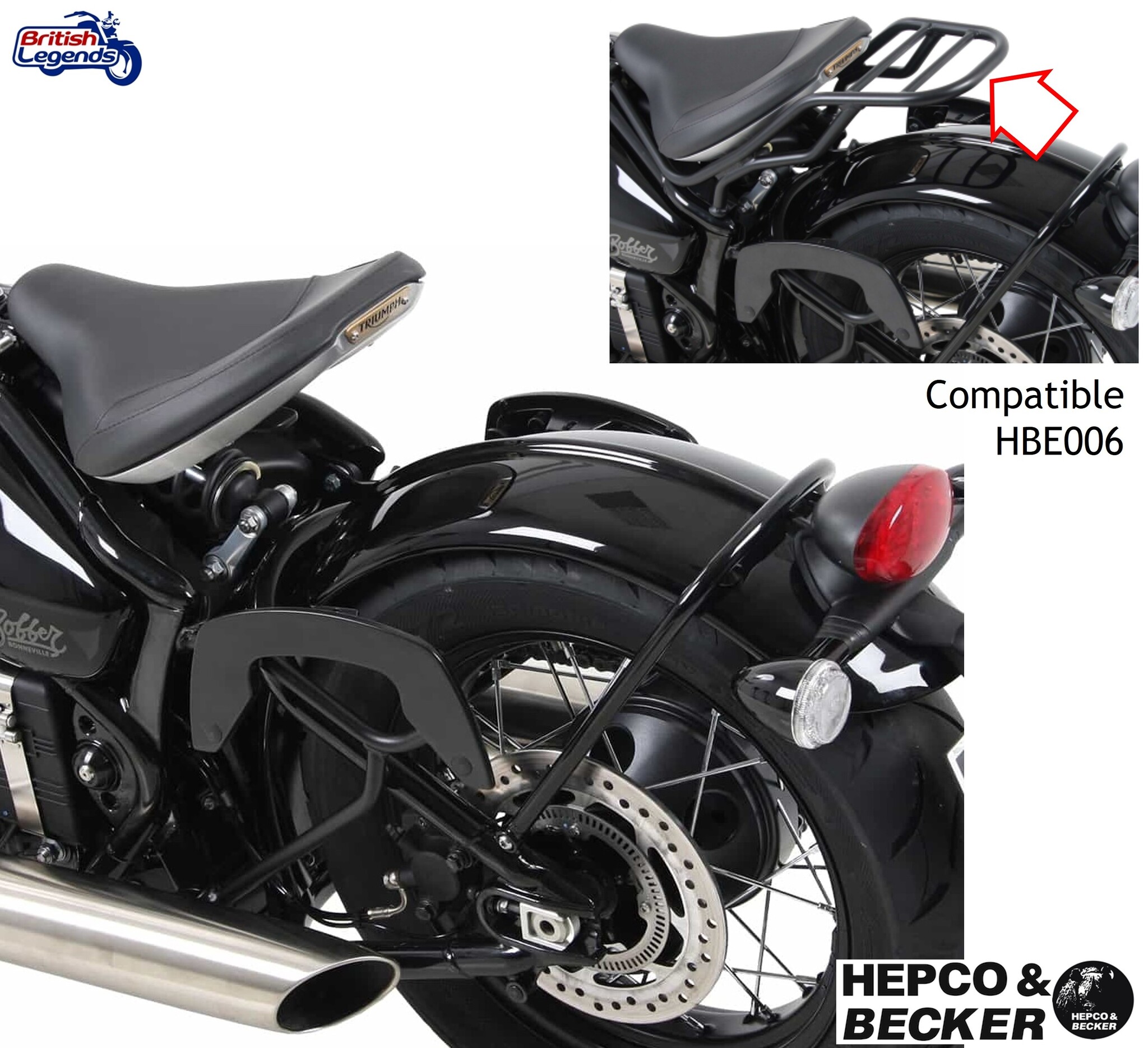 Sacoches Legacy + Kit C-Bow pour Triumph Bobber