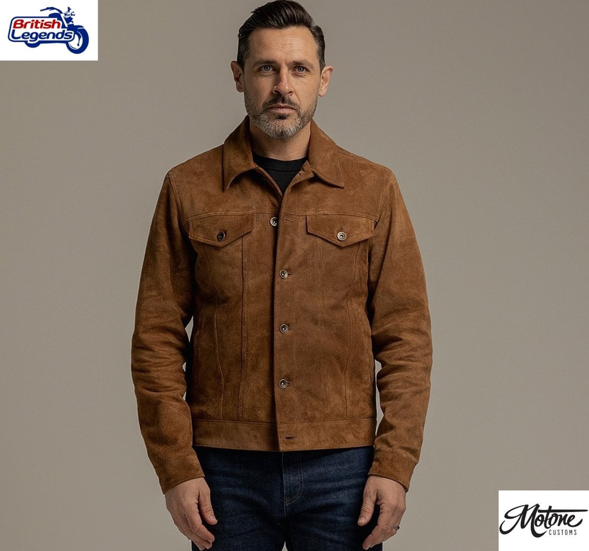 Motone Roughneck Chaqueta de Ante (negra/marrón)
