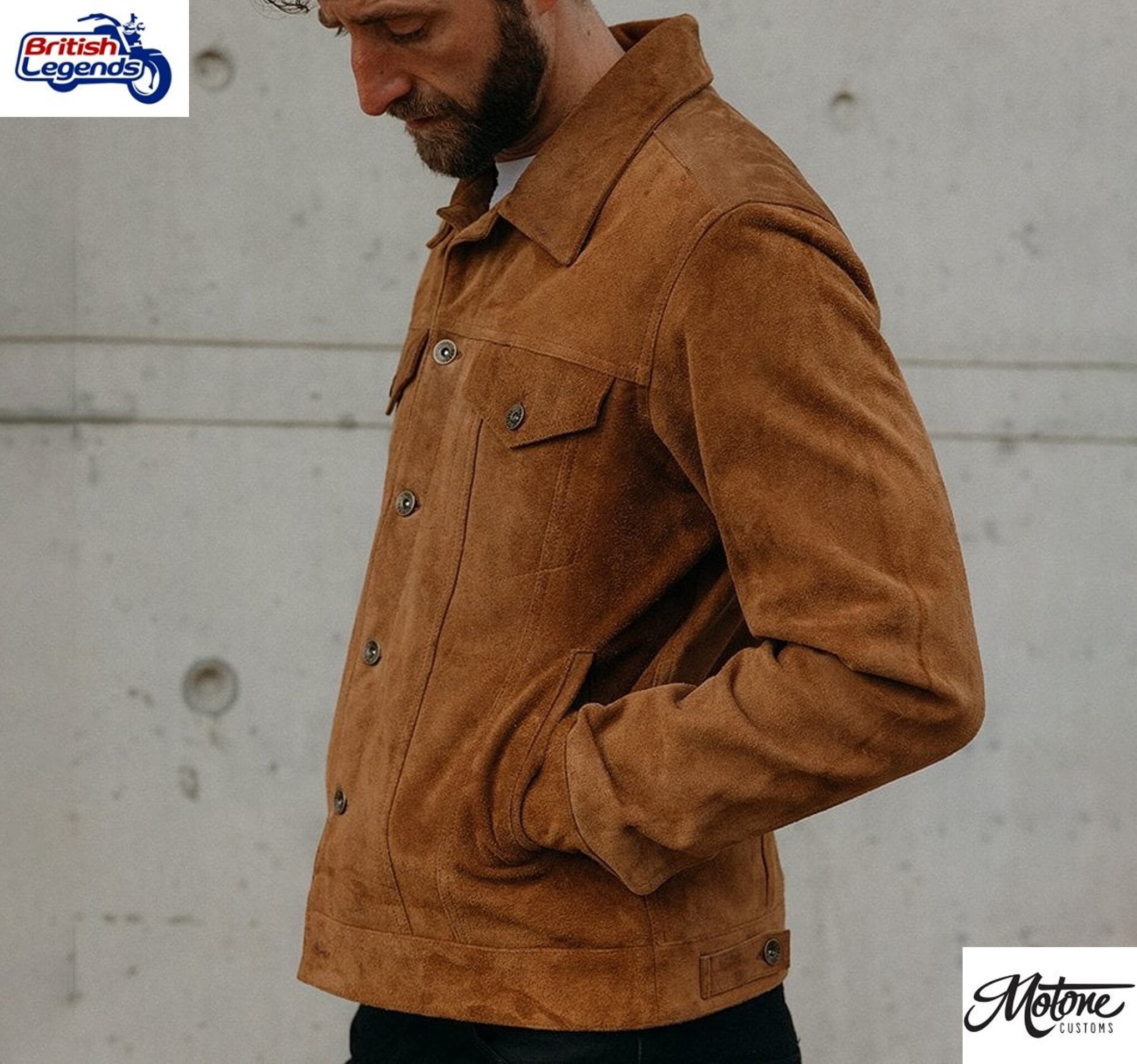 Motone Roughneck Chaqueta de Ante (negra/marrón)