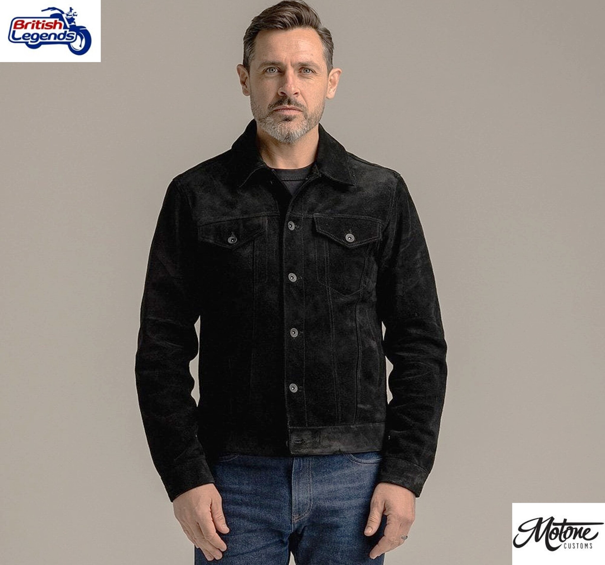 Motone Roughneck Chaqueta de Ante (negra/marrón)