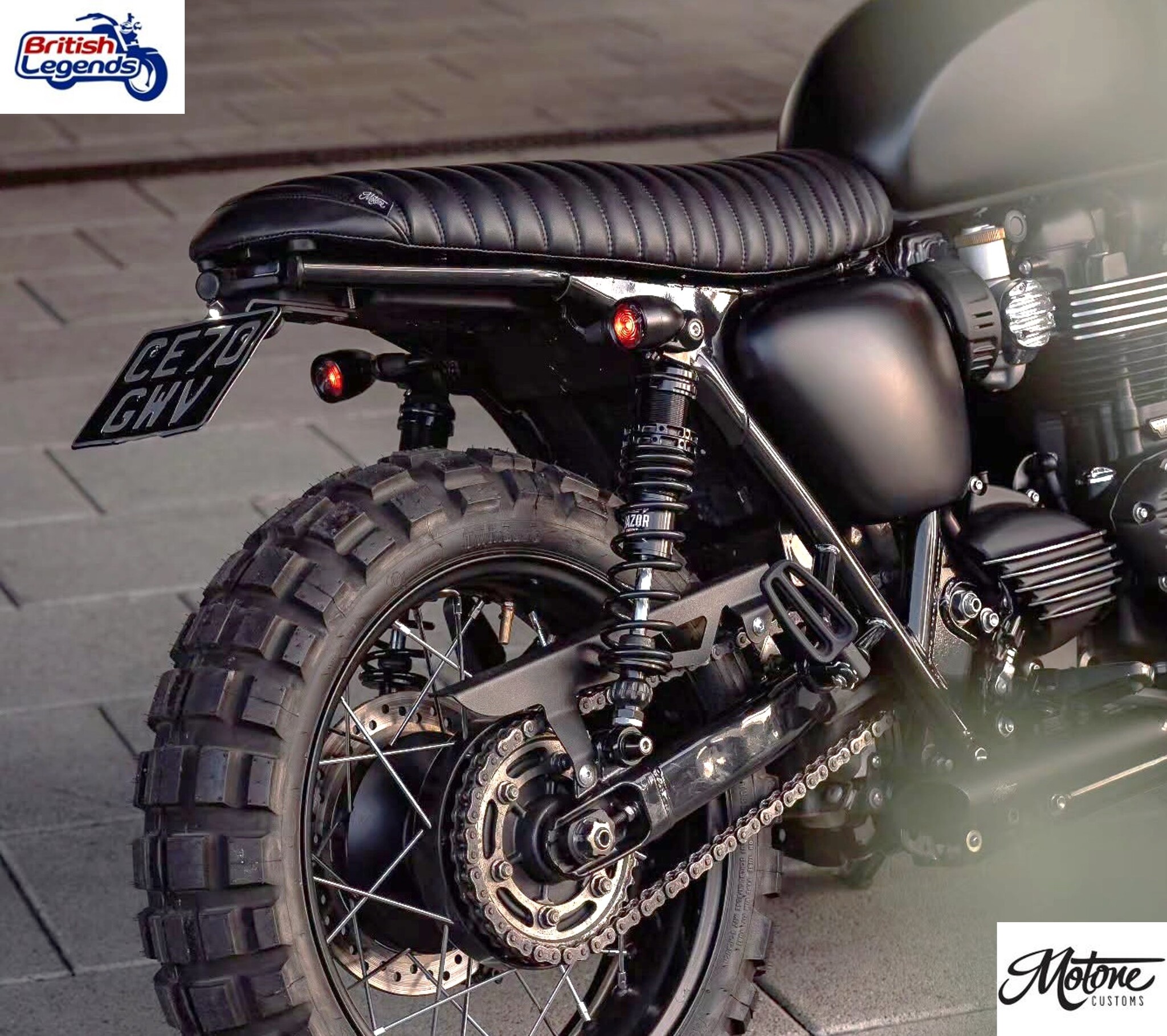 No-Fender Tail Tidy for Triumph Twins (No Tail Light)