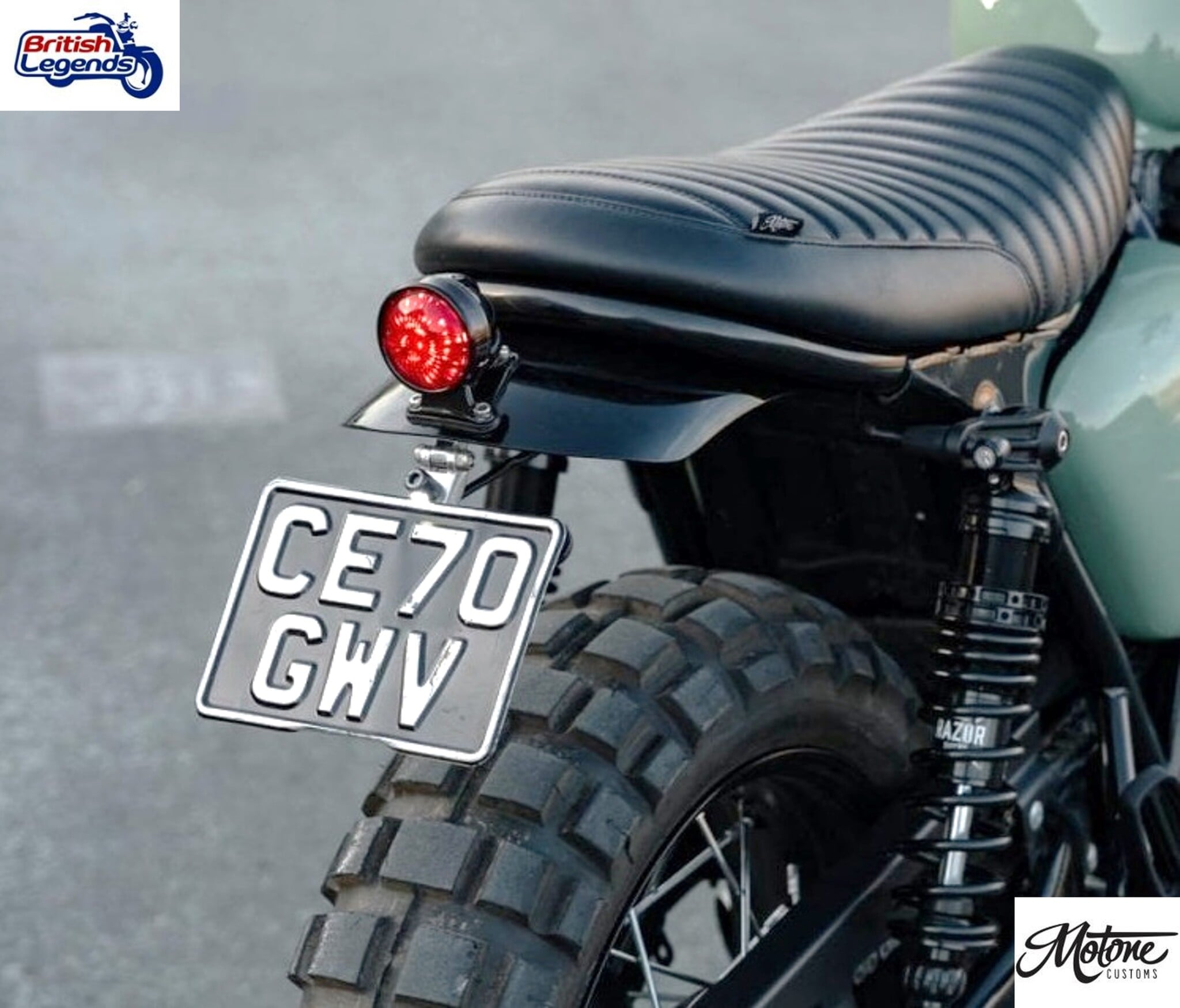 Motone License-Plate Bracket Kit with LED Light