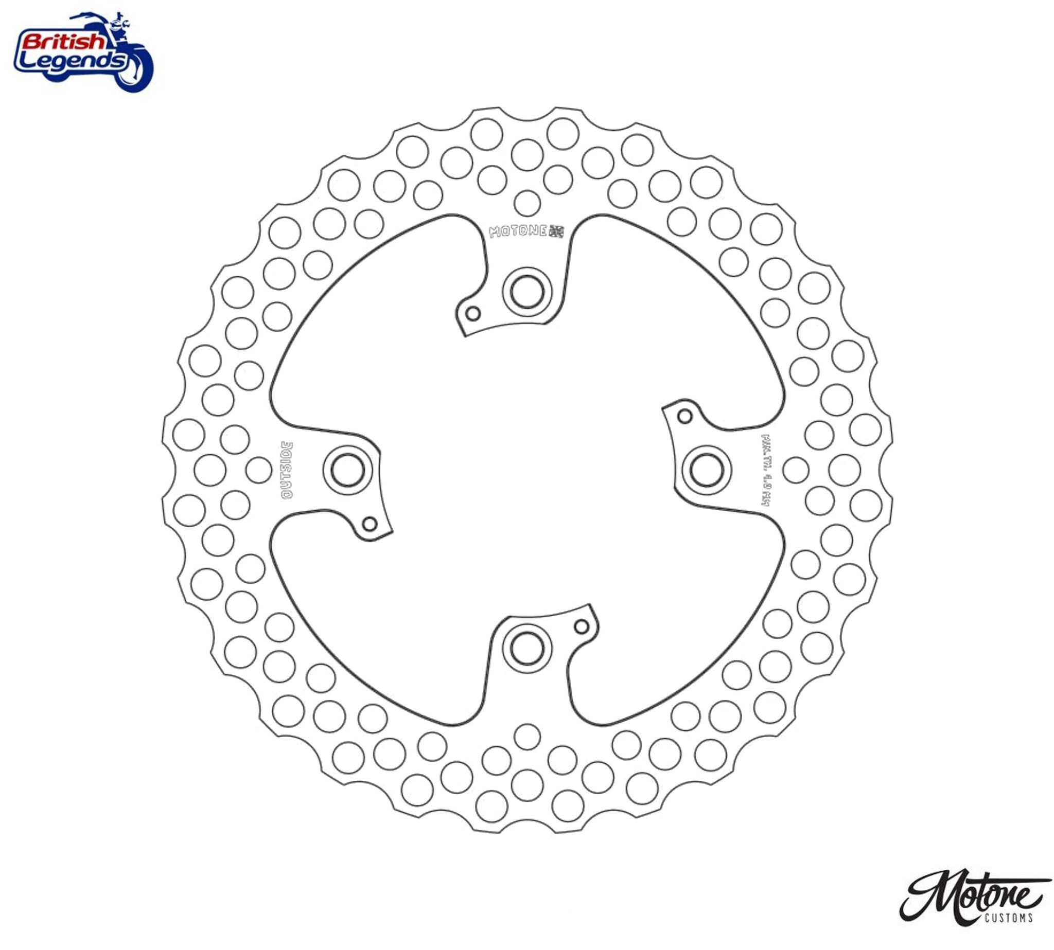 Set of FR+RR Brake Discs for Triumph Scrambler 1200