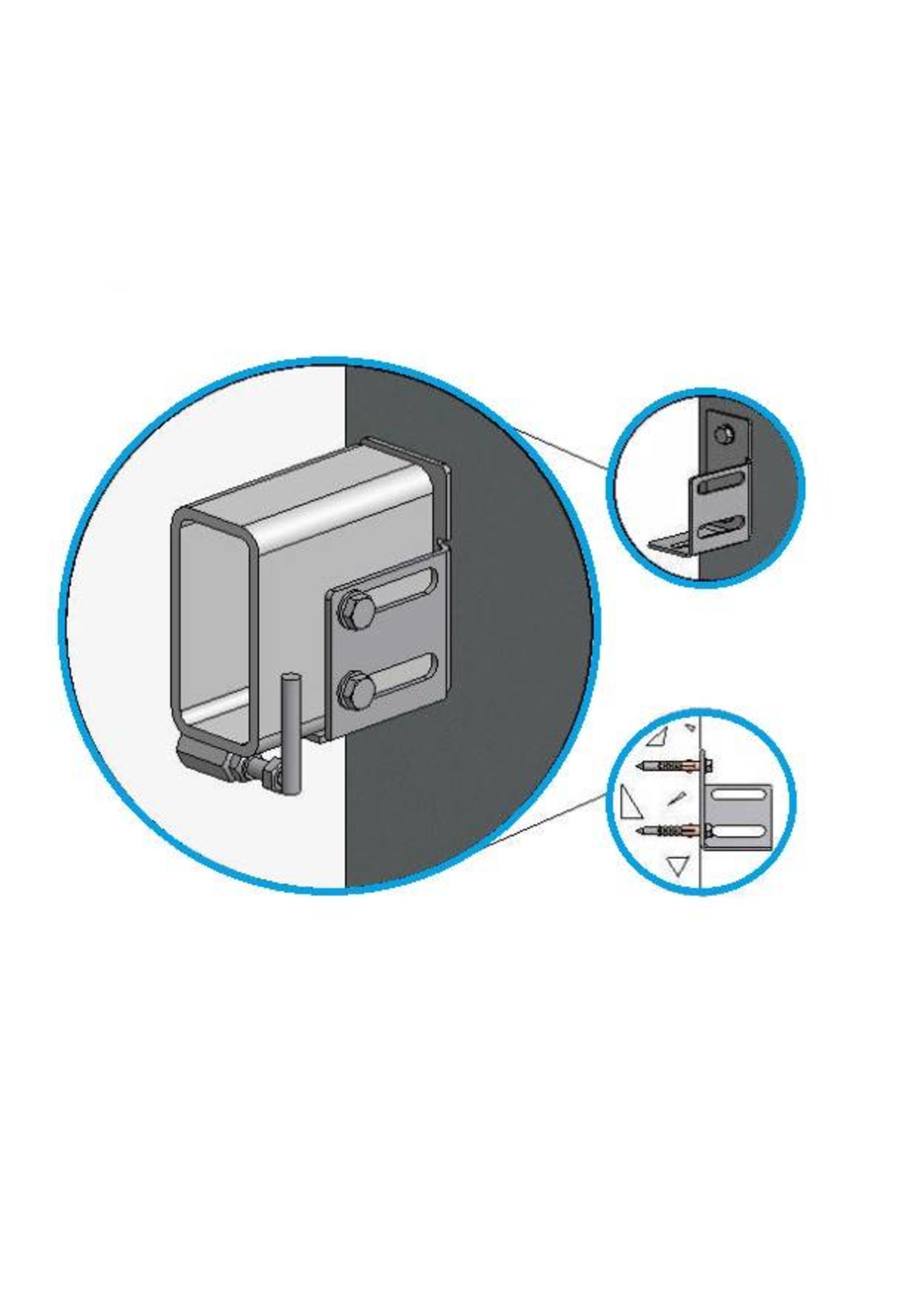 T&A RVS bevestigingset / beugelset