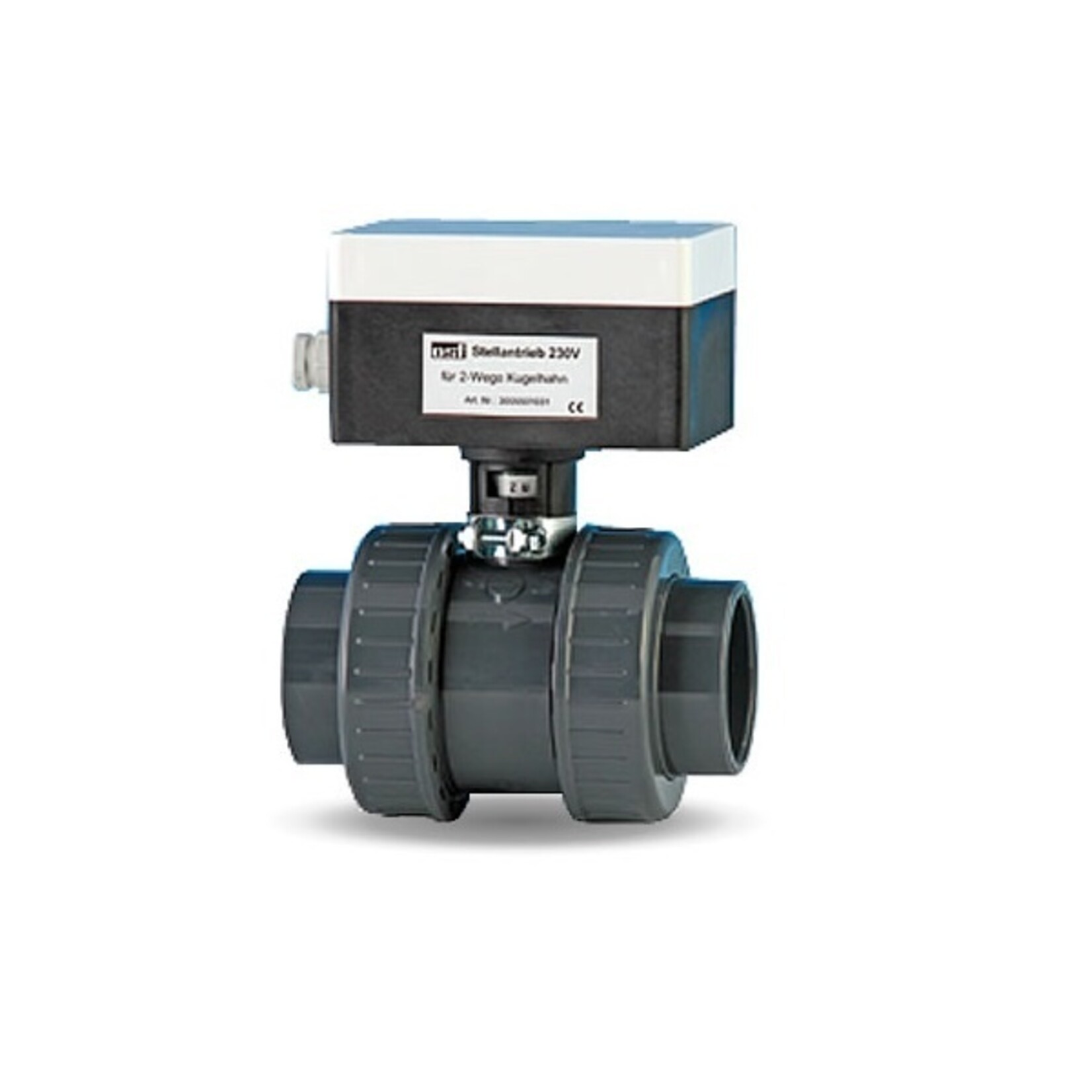 OSF Actuator 24 V met kogelkraan met 2-weg kogelkraan Ø 63 mm en 2 verloopstukken 63/50 mm
