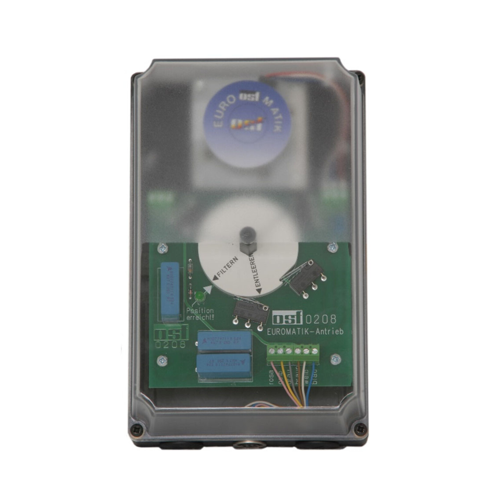 OSF EUROMATIK-2020 met terugspoelactuator, aansluitleiding en internet.