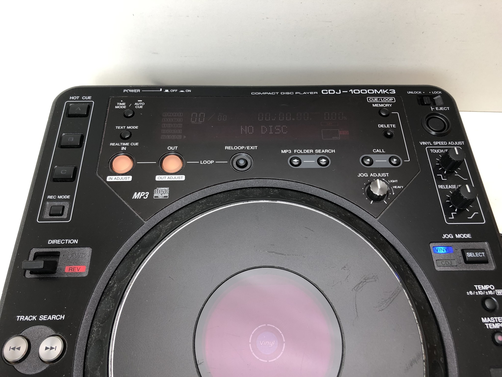 Pioneer Cdj 1000 Mk3 Single Frontloader Cd Mp3 Player Green Vinyl Com