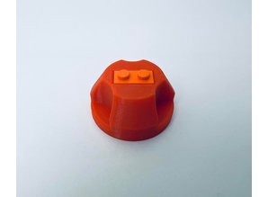 Orange Lego 45 RPM adapter for 7" singles