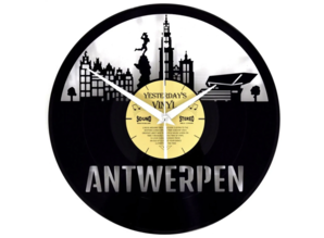 Vinylclock with landmarks from the city Antwerpen