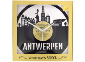 Vinylclock with landmarks from the city Antwerpen