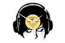 Headphones Vinyl Clock