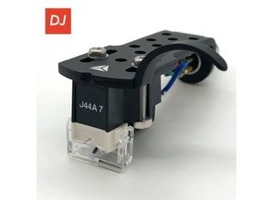 OMNIA J44A 7 DJ Improved Nude cartridge on black headshell by Jico