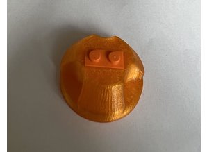 Transparant oranje Lego 45 RPM adapter voor 7" singles