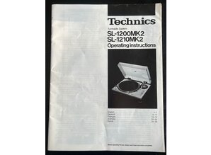 Original Operating Instructions for SL-1200 / 1210 MK2 turntable
