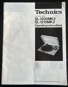 SL-1200 / 1210 MK2 Operating Instructions